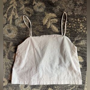 Furzai Argentina Linen White Crop Top